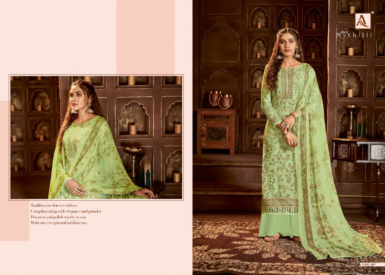 Alok Mythilli 2 Designer Casual Regular Wear Pure Jam Cotton Digital Printed Thread Embroidery And Swarovski Diamond Work Dress Material Collection